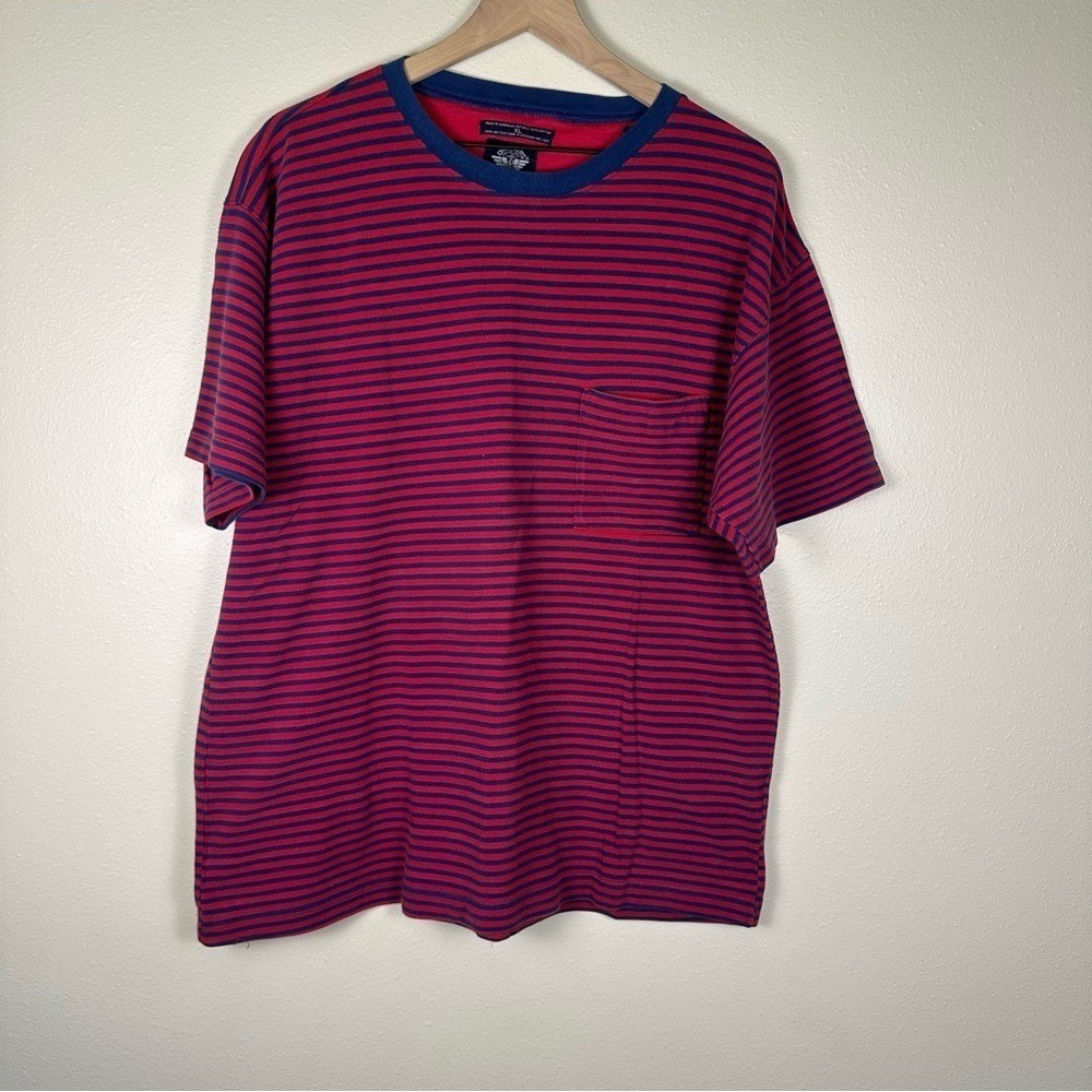Vintage DOCKERS 90s Mens XL Striped Skater Streetwear Hipster Front Pocket Shirt